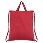 Palma - Recycled 5 oz. Cotton Drawstring Bag - Full Color - Red