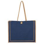 Paradise Jute Tote Bag - Navy Blue