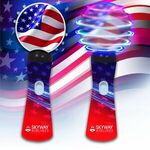 Patriotic LED 9" Coin Spinner Wand - Red-white-blue