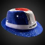 Patriotic Sequin LED Fedora -  