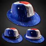 Buy Custom Printed Patriotic Sequin LED Fedora