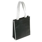 Peak Tote Bag with Pocket - Black with White