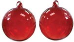 Personalized Ornaments Hand Blown Glass - 2 sided imprint - Red