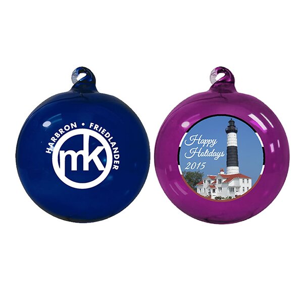 Main Product Image for Custom Printed Personalized Ornaments Hand Blown Glass