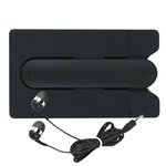 Phone Wallet With Earbuds - Black