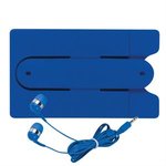 Phone Wallet With Earbuds - Blue