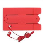 Phone Wallet With Earbuds - Red