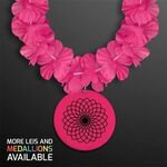 Buy Pink Flower Lei Necklace with Pink Medallion (Non-Light Up)