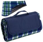 Plaid Barrel Fleece Picnic Blanket - Medium Green