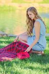 Plaid Barrel Fleece Picnic Blanket -  