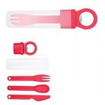 Plastic Utensil Set w/ Bottle Opener - Red