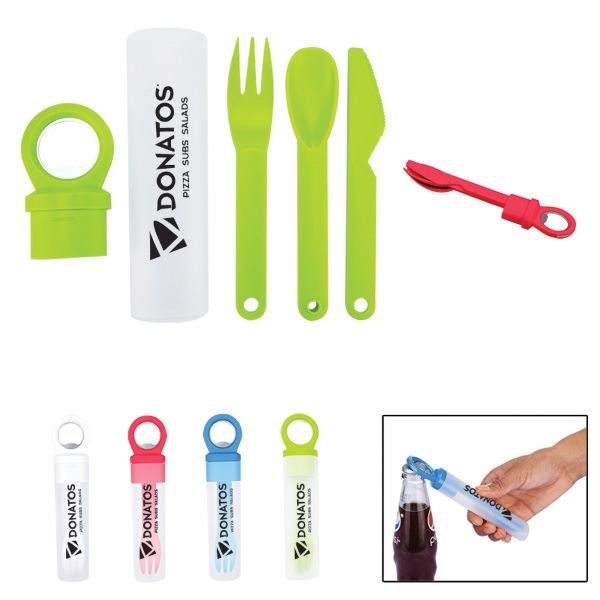 Main Product Image for Imprinted Plastic Utensil Set & Bottle Opener