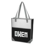 Plaza Non-Woven Tote Bag - Black And White With  Gray
