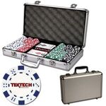 Poker chips sets with 300 chips & Aluminum case - Silver