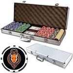 Poker chips sets with 500 full color chips & Aluminum case - Silver
