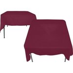 Poly/Cotton Twill Square Table Cover-Screen Printed - Burgundy