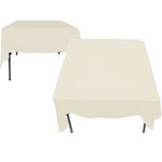 Poly/Cotton Twill Square Table Cover-Screen Printed - Ivory