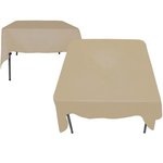 Poly/Cotton Twill Square Table Cover-Screen Printed - Tan
