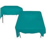 Poly/Cotton Twill Square Table Cover-Screen Printed - Teal