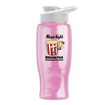 Poly-Pure - 27 oz. Bottle - Drink-Thru Lid - Digital - T. Pink