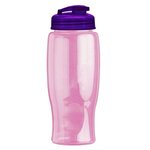 Poly-Pure - 27 oz. Transparent Bottle - Flip Lid - Transparent Pink