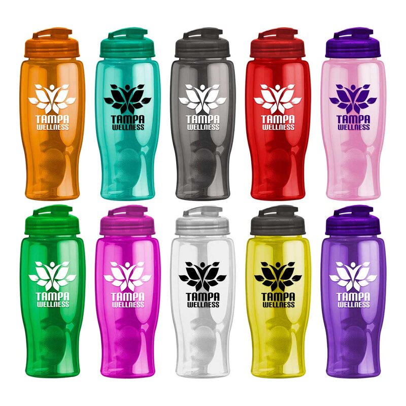 Main Product Image for Poly-Pure - 27 Oz Transparent Bottle - Flip Lid