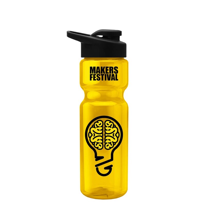 Main Product Image for Poly Pure 28 Oz Bottle - Drink Thru Lid