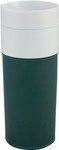 Porcelain Tumbler with Leatherette Sleeve - Forest Green
