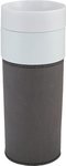 Porcelain Tumbler with Leatherette Sleeve - Gray