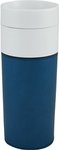 Porcelain Tumbler with Leatherette Sleeve - Naval Blue