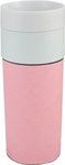 Porcelain Tumbler with Leatherette Sleeve - Pink