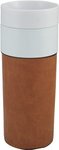 Porcelain Tumbler with Leatherette Sleeve - Tan