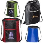 Porter Collection 210D Polyester/Mesh Pattern Drawstring Bag -  