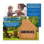 Post Card with House Shaped Cork Coaster -  