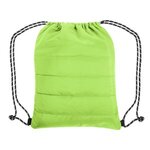 Puffy Quilted Drawstring Bag - Lime