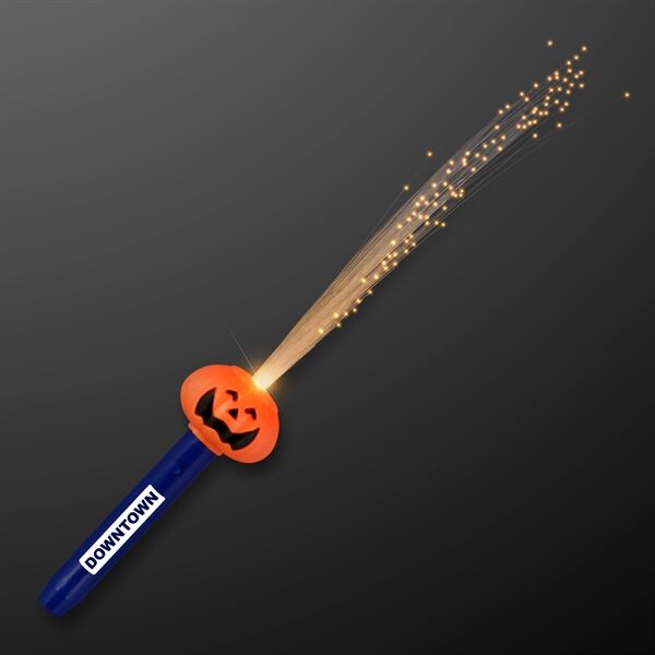 Main Product Image for Pumpkin Face LED Wand W/ Flashing Fiber Optics