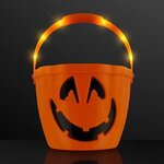 Pumpkin Light Handle Halloween Bucket - Orange-black