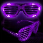 Purple Light-Up LED Slotted Glasses - Purple