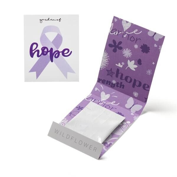 Main Product Image for Full Color Purple Ribbon Garden of Hope Seed Matchbook