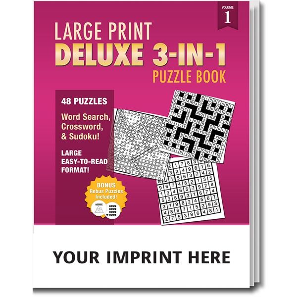 Main Product Image for Puzzle Pack, Large Print Deluxe 3-In-1 Puzzle Book