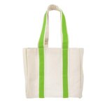 Quatre Wine Bottle Tote Bag - Natural With Lime