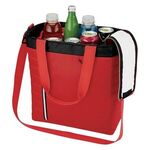 Quilted Slim Line Kooler Tote Bag - Red