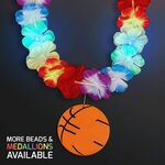 Rainbow Lei LED with Medallion - Basketball