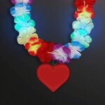 Rainbow Lei LED with Medallion - Heart