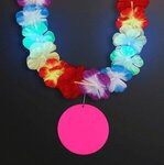 Rainbow Lei LED with Medallion - Pink