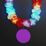 Rainbow Lei LED with Medallion - Purple