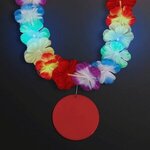 Rainbow Lei LED with Medallion - Red