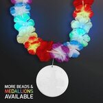 Rainbow Lei LED with Medallion - White