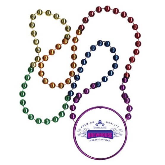 Main Product Image for Rainbow Mardi Gras Beads With Inline Medallion