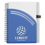 Rainbow Spiral Notebook With Pen - Blue with White